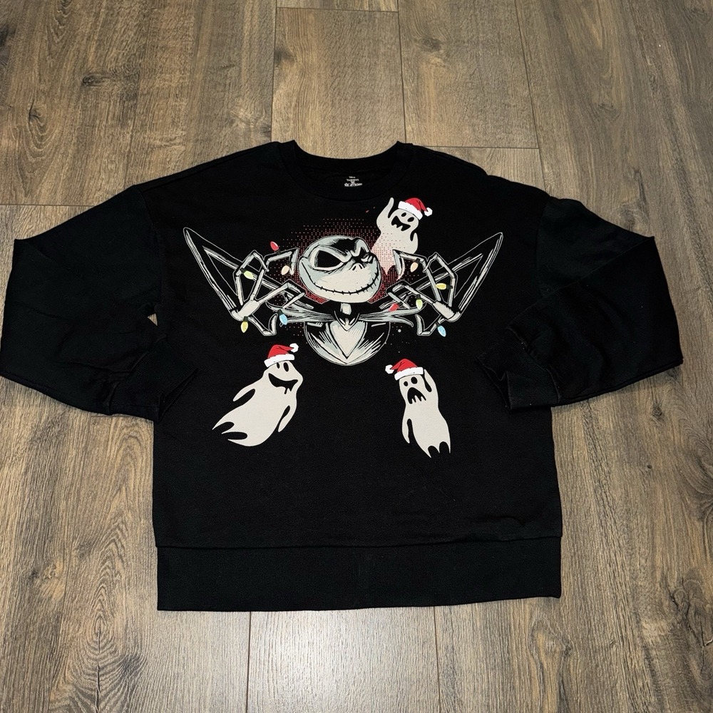 Disney Tim Burtons The Nightmare Before Christmas Sweatshirt Ghost Kids L(10/12)